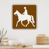 Equestrian Trail Riding Horse Silhouette Icon ポスター (キッチン)
