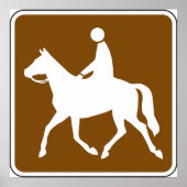 Equestrian Trail Riding Horse Silhouette Icon ポスター (正面)