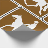 Equestrian Trail Riding Horse Silhouette Icon ラッピングペーパー (角)