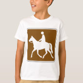 Equestrian Trail Riding Horse Silhouette Icon Tシャツ (正面)