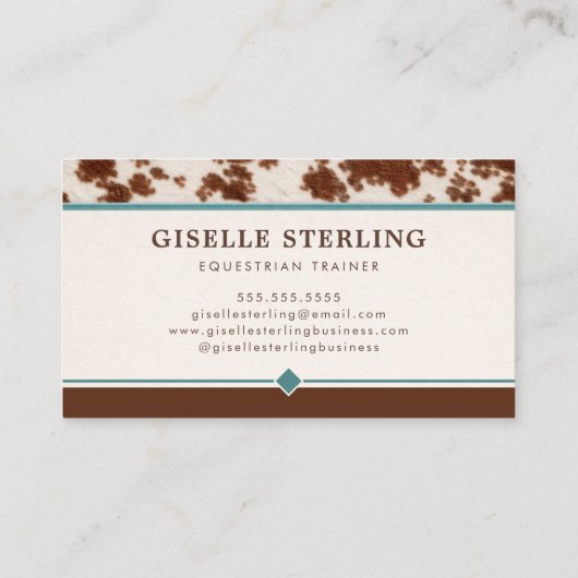 Equestrian Trainer Cowhide Western 名刺 (裏面)