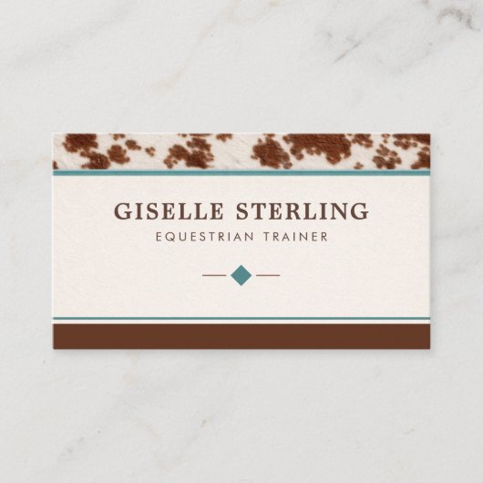 Equestrian Trainer Cowhide Western 名刺 (正面)