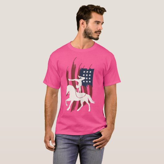 Equestrian Vaulting Us Flag Horses I Vault Tシャツ (正面フル)