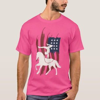 Equestrian Vaulting Us Flag Horses I Vault Tシャツ