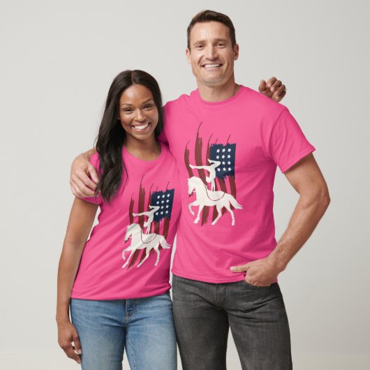 Equestrian Vaulting Us Flag Horses I Vault Tシャツ (ユニセックス)