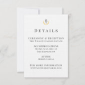 Equestrian Wedding Details Card with Horse Crest  出欠カード (正面)