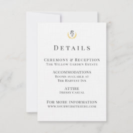 Equestrian Wedding Details Card with Horse Crest  出欠カード