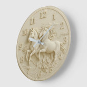 Equestrian White horse marble  ラージ壁時計 (傾斜)