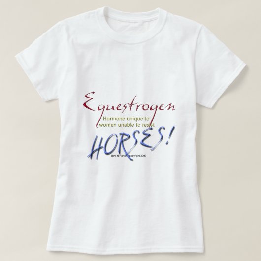 Equestrogen: おもしろいな馬 tシャツ (デザイン正面)