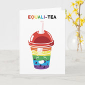 Equiitea LGBTQプライドレインボーフラッグボバブルティー カード (黄色い花)