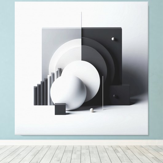 Equilibrium of Silent Geometry キャンバスプリント (インサイチュ (ウッドフロア))