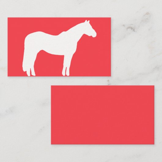 Equine Business Card Red Professional Looking 名刺 (正面/裏面)