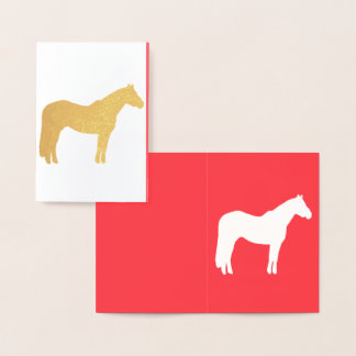 Equine Business Card Red Professional Looking 箔カード