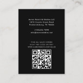 Equine Business Horse Trainer Equestrian Photo 名刺 (裏面)