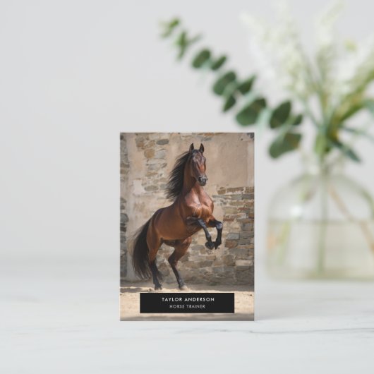 Equine Business Horse Trainer Equestrian Photo 名刺 (スタンド正面)
