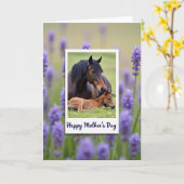 Equine Mothers Day Meadow Scene Card カード (黄色い花)