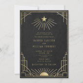 Equinox Art Deco Celestial Wedding Invitation 招待状 (正面)