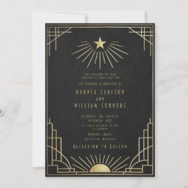 Equinox Art Deco Celestial Wedding Invitation 招待状