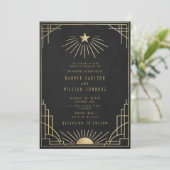 Equinox Art Deco Celestial Wedding Invitation 招待状 (スタンド正面)