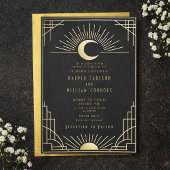 Equinox Art Deco celestial wedding Invitation 招待状