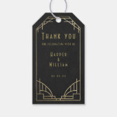 Equinox celestial black and gold art deco ギフトタグ (正面)