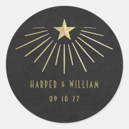 Equinox Celestial Starburst Wedding Stickers ラウンドシール