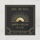 Equinox Mini Save the Date Celestial Art Deco card エンクロージャーカード (正面)