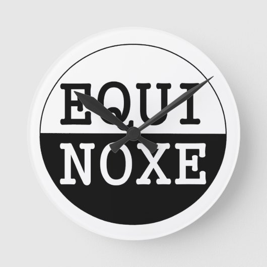 équinoxe noir et blanc ラウンド壁時計 (正面)