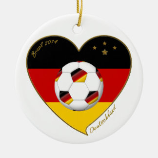 Equipo nacional de ALEMANIA FÚTBOL 2014 y bandera セラミックオーナメント