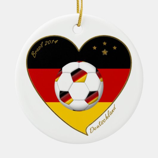 Equipo nacional de ALEMANIA FÚTBOL 2014 y bandera セラミックオーナメント (正面)