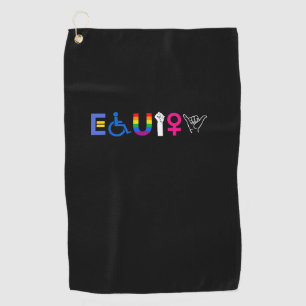 _EQUITY_平等な権利LGBTQ同盟国の結束プライドフェミン ゴルフタオル
