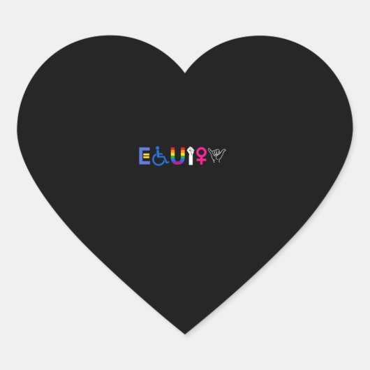 _EQUITY_平等な権利LGBTQ同盟国の結束プライドフェミン ハートシール (正面)
