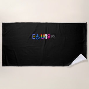 _EQUITY_平等な権利LGBTQ同盟国の結束プライドフェミン ビーチタオル