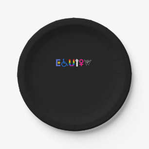 _EQUITY_平等な権利LGBTQ同盟国の結束プライドフェミン ペーパープレート