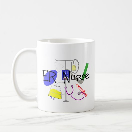ERのナースの医療機器のデザイン コーヒーマグカップ (左)