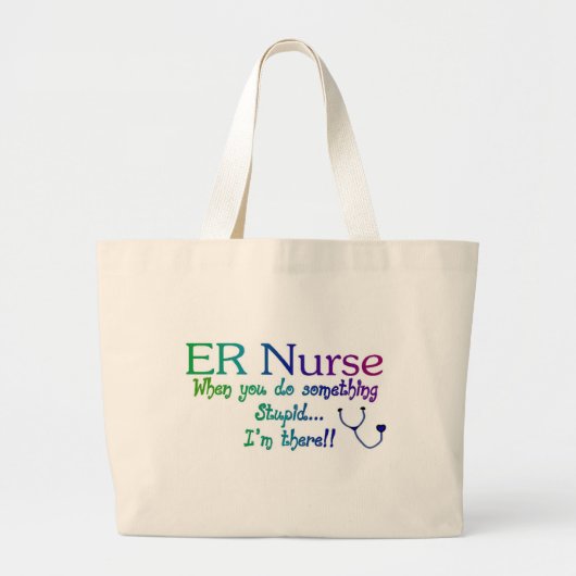 ERは何かを愚かなI&aposすると看護します; M ラージトートバッグ (正面)