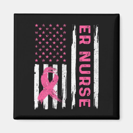 ERナースアメリカ国旗ナース乳がんアウェレ マグネット (正面)