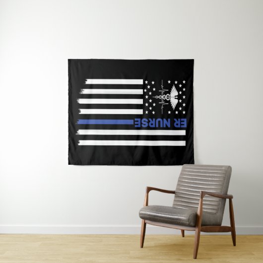 ERナースアメリカ旗看護ER EMTナース タペストリー (インサイチュ(横))