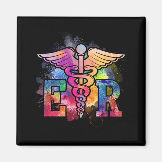 ERナースイラストレーションデザイン緊急ナース日 マグネット (正面)