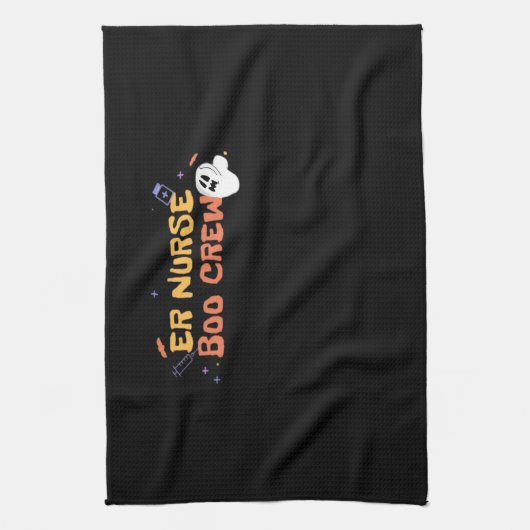 ERナースブクルーエマージェンシールームナースハロウィーンC キッチンタオル (縦)
