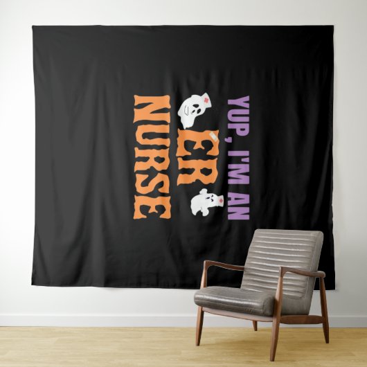 ERナースブクルーエマージェンシールームナースハロウィーンC タペストリー (インサイチュ(横))