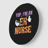 ERナースブクルーエマージェンシールームナースハロウィーンC ラージ壁時計 (傾斜)