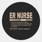 Erナース定義緊急ナースユーモア外傷N ラウンドシール (正面)