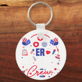 Erナース7月4日クルー独立記念日愛国者 キーホルダー (正面)