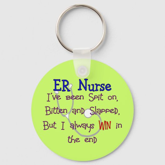 ERナース「SPIT ON BITTEN AND SLAPPED」 キーホルダー (正面)
