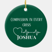 ERパーソナライズされたナースクリスマスサンタ セラミックオーナメント (裏面)