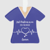 ERパーソナライズされたナースクリスマス オーナメント (正面)