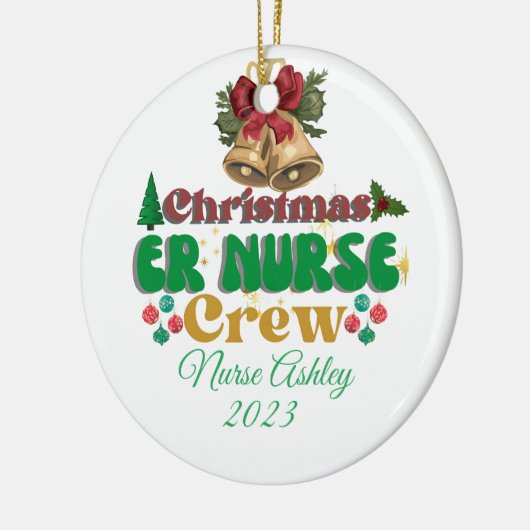 ERパーソナライズされたナースクルー セラミックオーナメント (左)