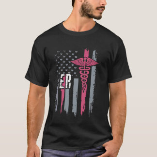 ER看護ビンテージ救急科救急 Tシャツ