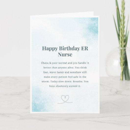 ER看護師の誕生日カード — ハッピー バースデー ナース カード (正面)